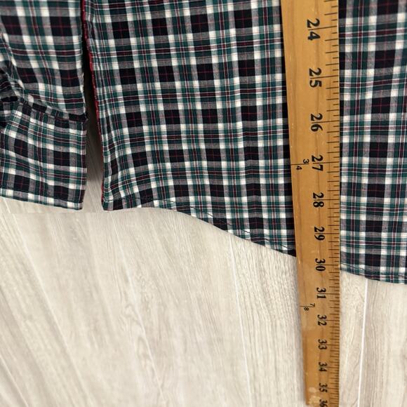 St. Johns Bay Shirt Mens Small Red Black Tartan Mashup Long Sleeve Button-Down - Picture 12 of 14